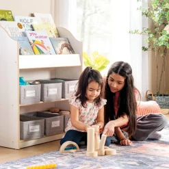 Guidecraft EdQ Book and Bin Browser*Kids Classroom Furniture|Toy Storage Organization