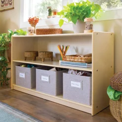 Guidecraft EdQ 2-Shelf Open Storage with Bins - 24