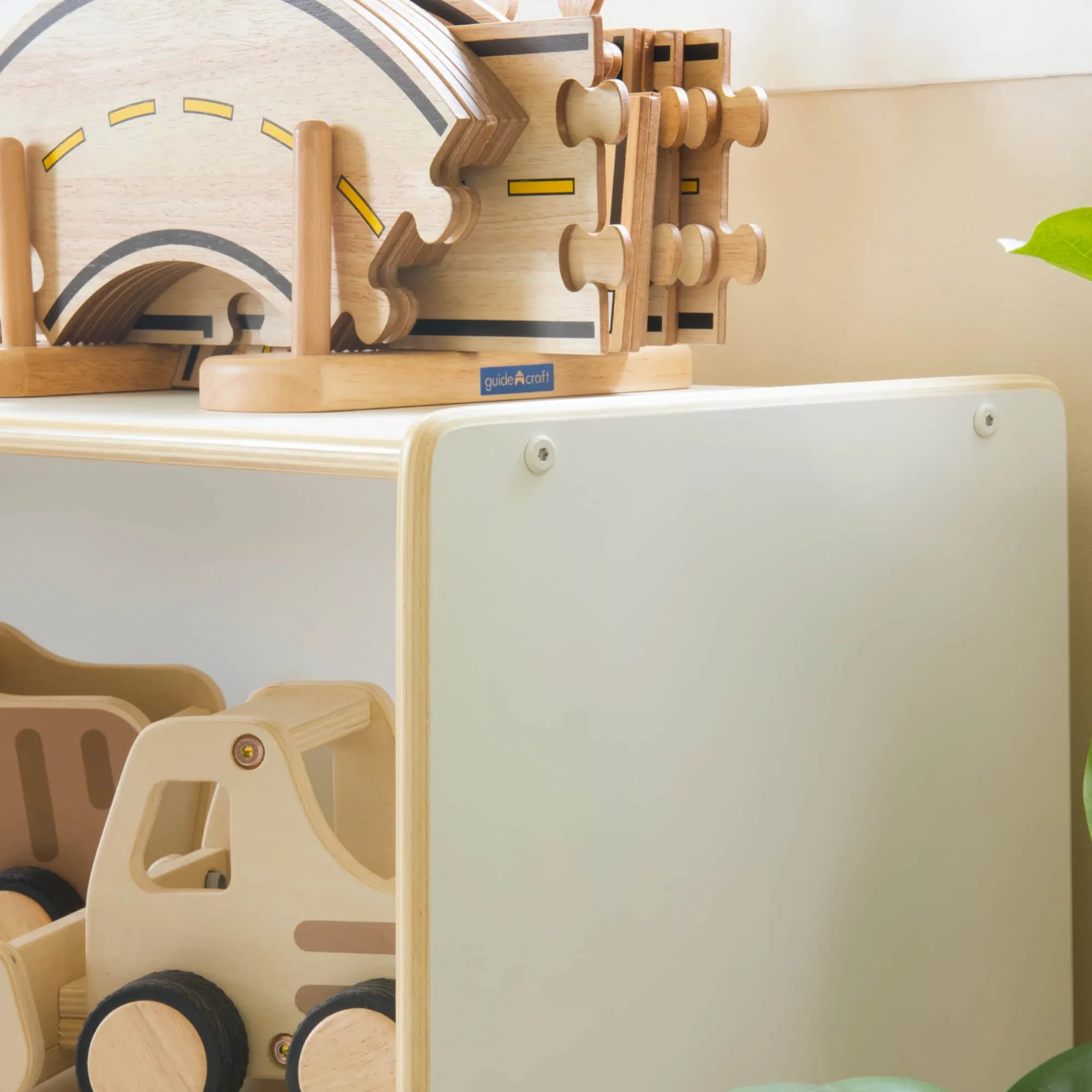 Guidecraft EdQ 2-Shelf Open Storage with Bins - 30"*Kids Classroom Furniture|Toy Storage Organization