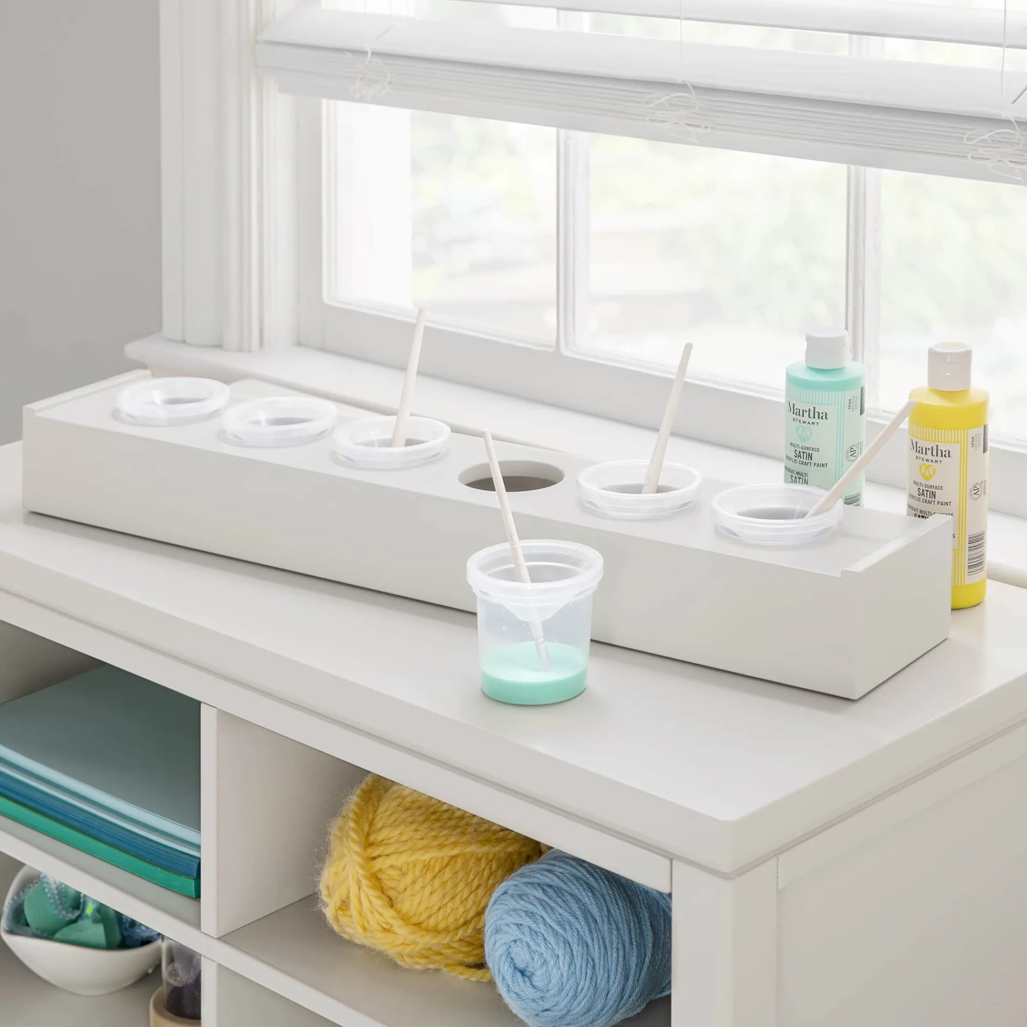 Guidecraft Martha Stewart Kids' Tray with Paint Cups*Kids Martha Stewart Kids' Furniture|Art Storage And Crafting Equipment